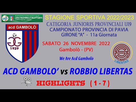 ACD GAMBOLO' - cat. U19 - stag. 2022/23 - 11A ROBBIO