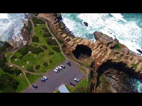 Travel Oregon Devils Punch Bowl, Oregon Coast / Drone View