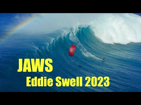 EDDIE Swell JAWS Windsports Day Big Wave Surfing  | Pe'ahi Maui Hawaii Kite-surf, Wind-surf, Jan 22