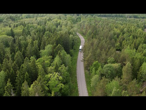 4547. Buss (Bus) Drone Stock Footage Video