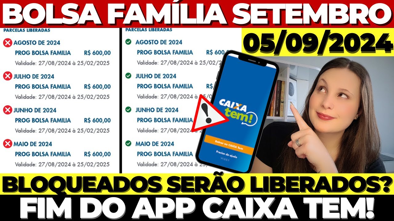 ⚠️COMUNICADO BOLSA FAMÍLIA: FIM do APP CAIXA TEM + DESBLOQUEIOS/ RETROATIVOS LIBERADOS em SETEMBRO!