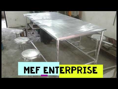 Stainless steel dining table, size: 72 x 28 x 30 cm