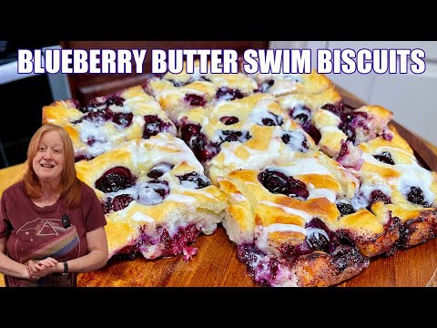 QUICK DELICIOUS BLUEBERRY BUTTER SWIM BISCUITS