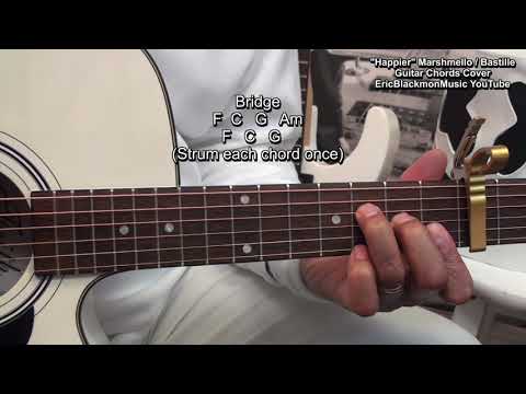 How To Play HAPPIER Marshmello ft Bastille On Guitar Lesson  @EricBlackmonGuitar