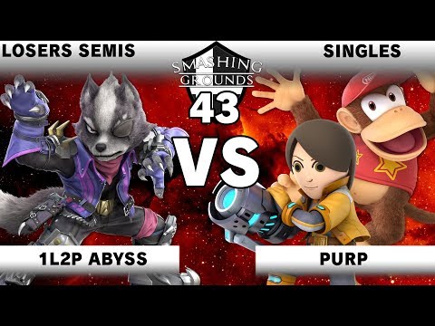 Smashing Grounds 43 Losers Semis - Purp [Mii Gunner, Diddy] v 1L2P Abyss [Wolf]