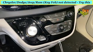 Chrysler Pacifica engine won't start - Hidden Key FOB feature