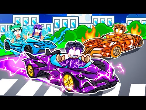 ELEMENTAL CAR SPEEDRUNNER vs ELEMENTAL HUNTERS In DRIVING EMPIRE! (Roblox)