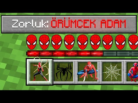 ÖRÜMCEK ADAM ZORLUK SEVİYESİ 🕸️🕷️ - Minecraft