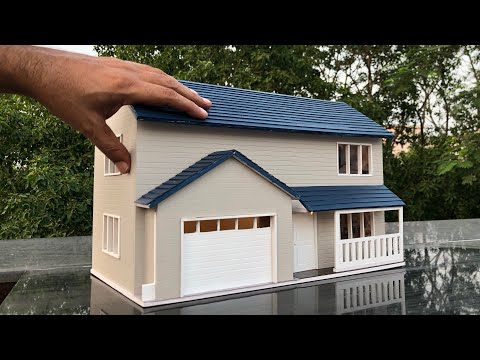 DIY Einfaches zweistöckiges Mini-Modellhaus mit Beleuchtung | Diorama im Maßstab 1/24
