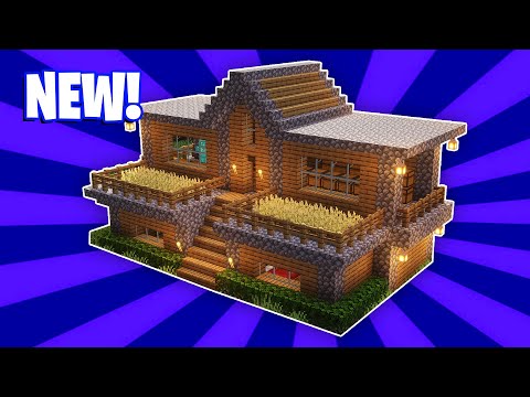 Minecraft House Tutorial :  (#17) Large Wooden Survival House (How to Build)