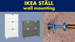 How to attach Ikea shoe cabinet