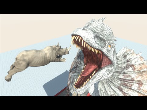 Giant Dilophosaurus Swallows the units - Animal Revolt Battle Simulator