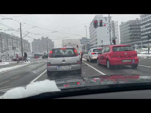 Beograd, vožnja kroz Bulevar Milutina Milankovića do uključenja na autoput kod Sava Centra