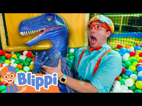 Blippi Explores A DINOSAUR Ball Pit! | Blippi and Meekah Best Friend Adventures | Educational Videos