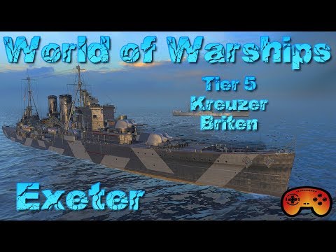 Der schwere Briten Kreuzer Exeter in World of Warships auf Deutsch
