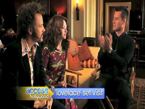 go behind the scene of Lovelace with Amanda Seyfried and Adam Brody