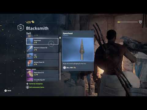 ASSASSIN'S CREED ORIGINS - HOW TO UPGRADE YOUR WEAPON/BUYING & SELLING ITEMS!!