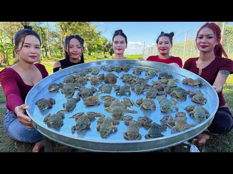 Amazing cooking frog braised with porridge recipe in my countryside