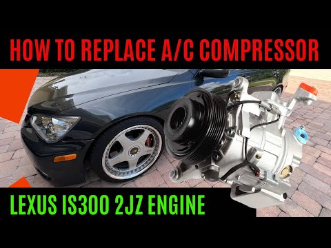 How to Replace Lexus IS300 AC Compressor Condenser | GS300 SC300 2JZ Engine