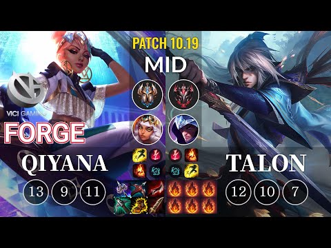 VG Forge Qiyana vs Talon Mid - KR Patch 10.19