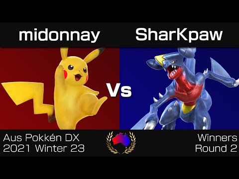 Aus Pokkén DX 2021 Winter 23 - Winners Round 2: midonnay (Pikachu) vs. SharKpaw (Garchomp)