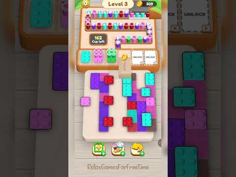 Level 3 gameplay walkthrough puzzle brain color sort coffee jam game - YouTube