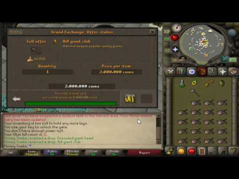 Hill Giant Club first kill on Oldschool Runescape