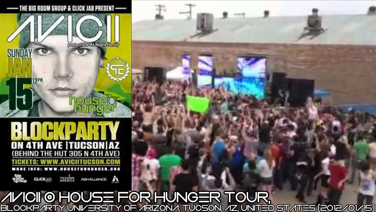 Avicii @ House For Hunger Tour, BLOCKPARTY UOA The Hut Tucson, AZ, United States (2012/01/15)