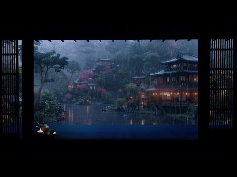 11 Hrs Of Rain On a Samurai Village For Sleep, Study, Relaxation, Za Zen | Healing ASMR