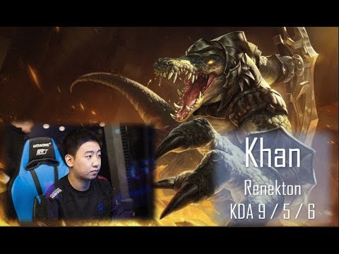 KZ Khan - Renekton Top Lane : Renekton Highlights (vs Smeb ; with Tarzan)