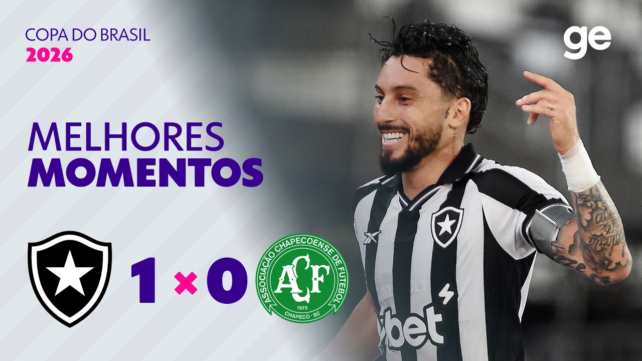 VÍDEO | Gol e melhores momentos de Botafogo 1×0 Chapecoense pela ida da 5ª fase da Copa do Brasil