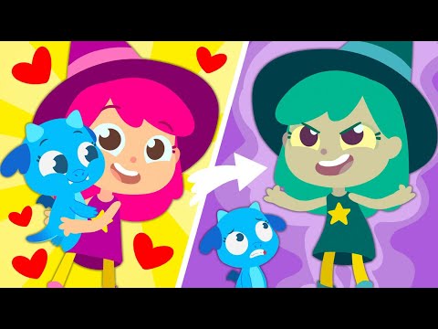 Oh no! PLUM turns into an EVIL WITCH! She’s destroying everything! - Witches Cartoons for  Kids