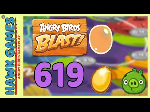 Angry Birds Blast Level 619 Hard - 3 Stars Walkthrough, No Boosters