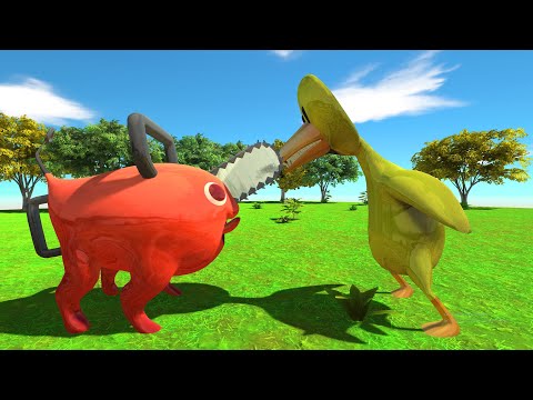 Who Will Win? Rainbow Friends Yellow vs Pochita - Animal Revolt Battle Simulator