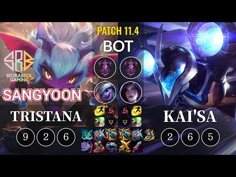 SRB Sangyoon Tristana vs Kai'Sa Bot - KR Patch 11.4