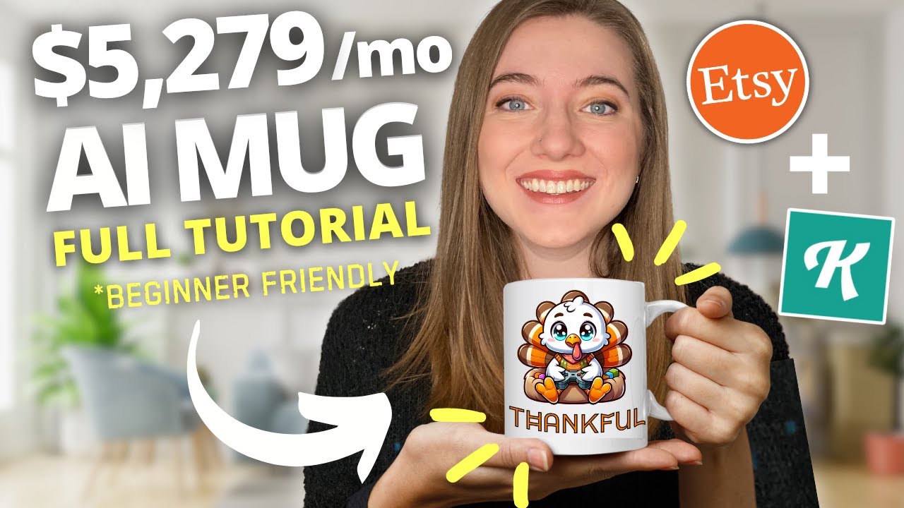 How to Make $5,279 A Month Selling AI Mugs on Etsy (Beginner Print on Demand Tutorial)