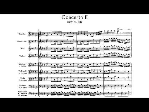 J. S. Bach - Brandenburg Concerto No.2, BWV 1047 (Score-Video)