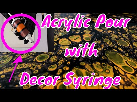 Acrylic Paint Pouring with Decor Syringe - Dirty Pour Spray - Nice Cells !