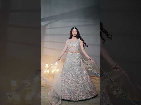 Sea Green Net Multi Sequins with heavy Zarkan embroidery Semi-Stitched Lehenga choli & Dupatta