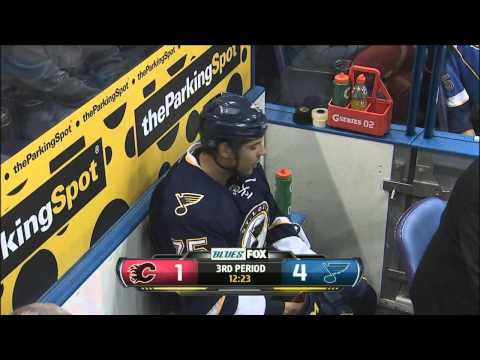Ryan Reaves vs Tim Jackman fight April 25 2013 Calgary Flames vs St. Louis Blues NHL Hockey
