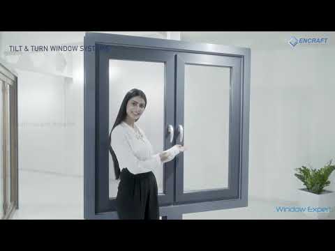 White upvc tilt and turn window, glass thickness: 36 mm