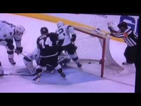Did Stalock have it? Controversial goal by LA Kings v Sharks in Game 6 NHL Playoffs 14