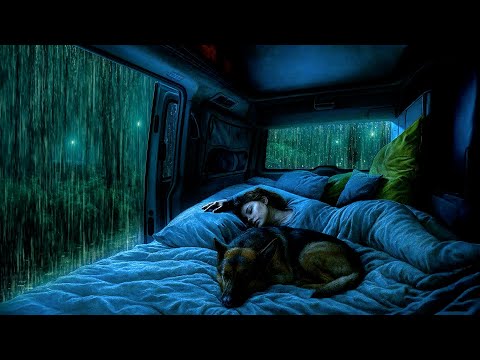 Fall Asleep Fast with Sounds Rain & Thunder on Cozy Car 🌙 Natural White Noise