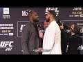 JON JONES SIZES UP DOMINICK REYES DURING FACE TO FACE AT UFC 247 MEDIA DAY