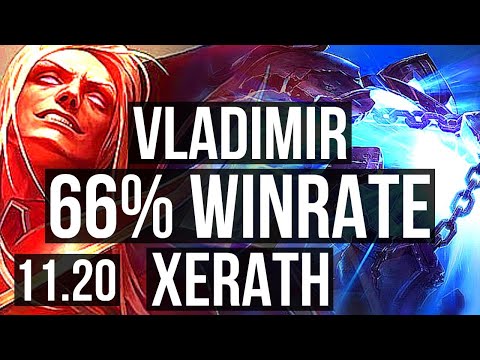 VLADIMIR vs XERATH (MID) | 11/0/3, 66% winrate, Legendary | BR Master | v11.20