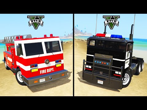 Normal Fire Truck vs Police Hauler in GTA 5 - which is best?