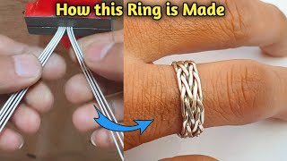 How to Make a Handmade Woven Silver Ring/jewelry making/DIY Jewelry/