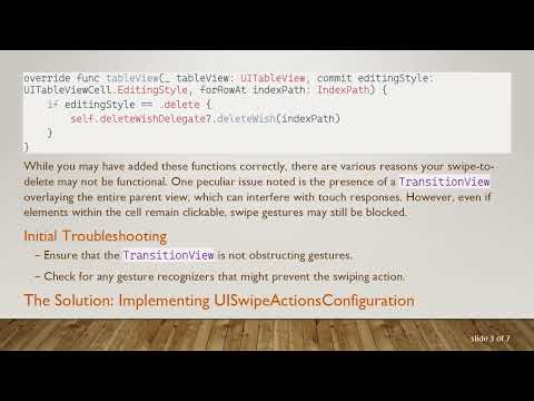Mastering Swipe-to-Delete in UITableView