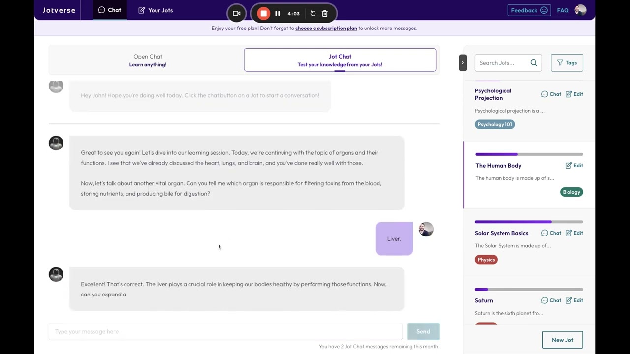 Create Your Own AI Tutor — Jotverse