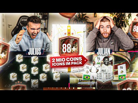 FIFA 23:   OMGGG 2x 2 MIO ICONS im RANDOM 88+ ICON Squad Builder Battle 😱 🔥